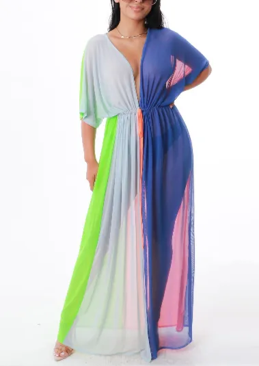 Hiroko Color Block Cover Up Maxi Dress