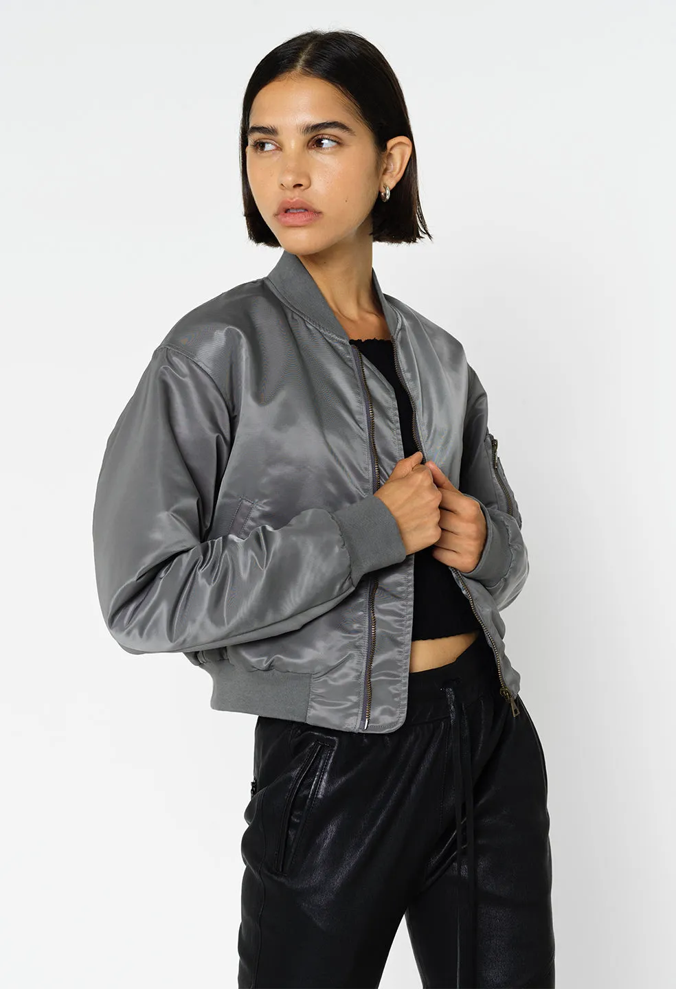 Hunter Cropped Bomber / Moon