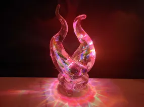 Illuminated Double Flame with Cremation Ashes