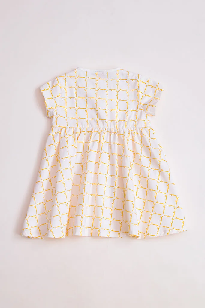 Isabella Dress - Cream Bamboo Tiles