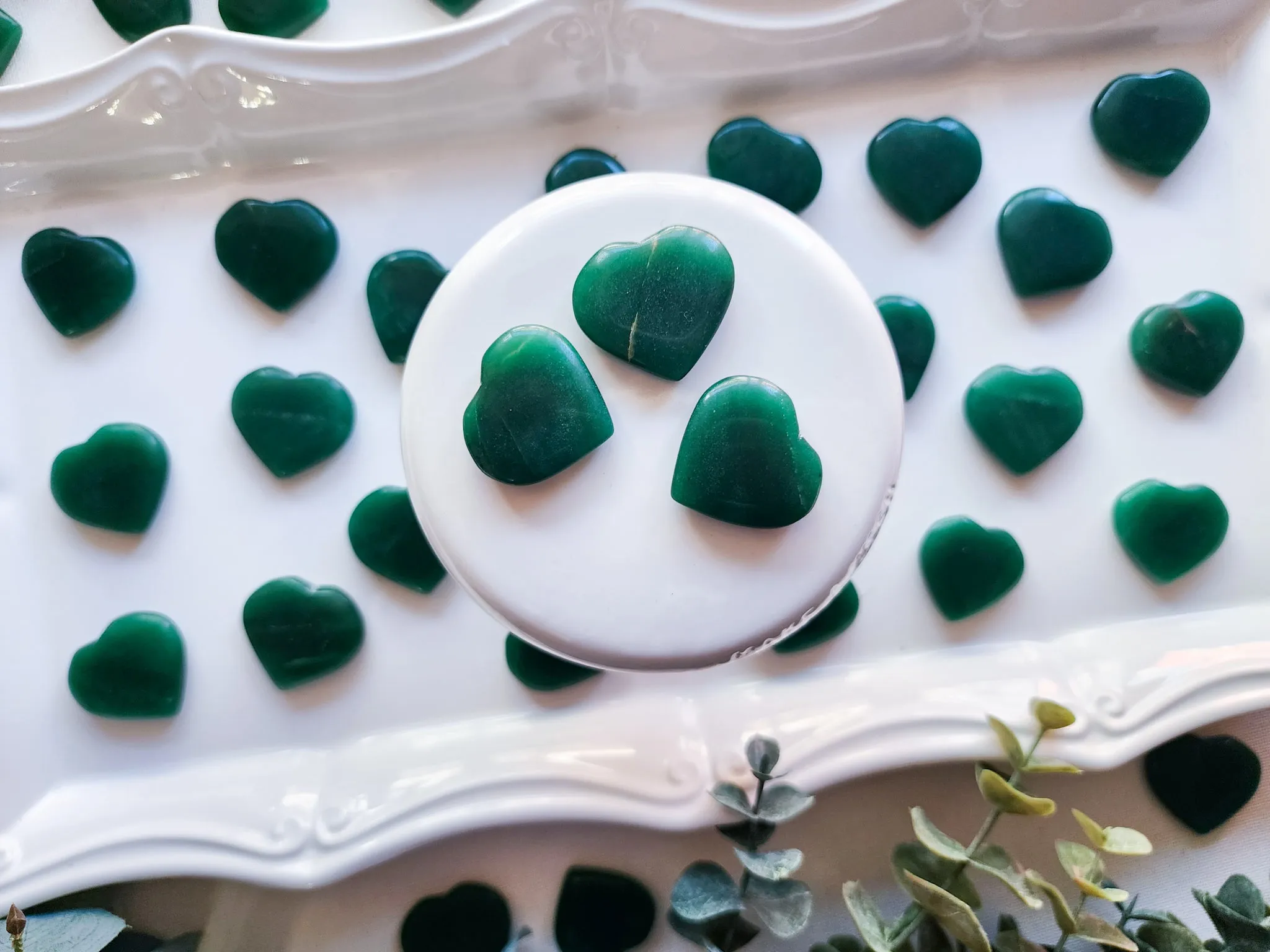 Jade Flat Mini Hearts