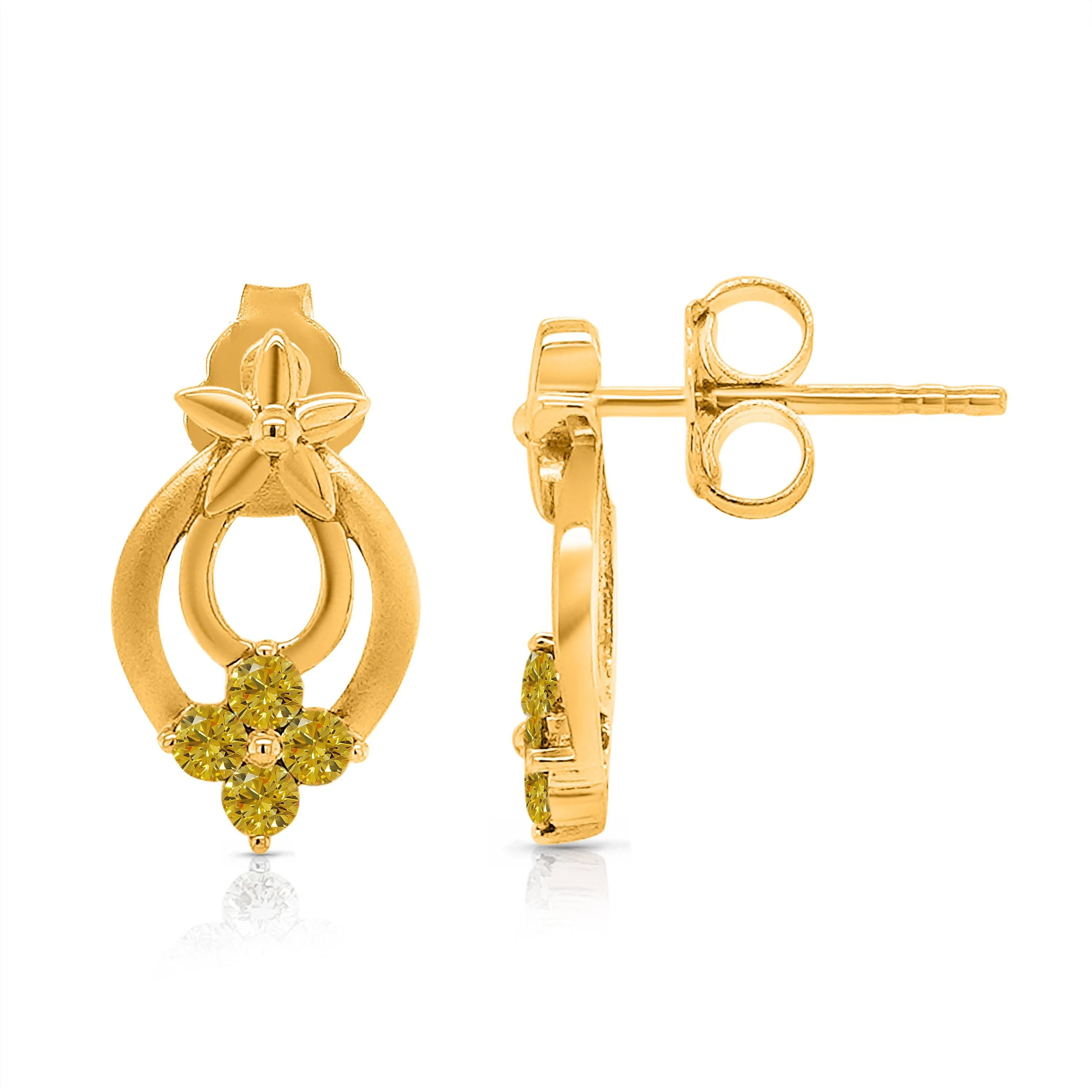 Kallati Two-Tone Gold Diamond Eternal Earrings