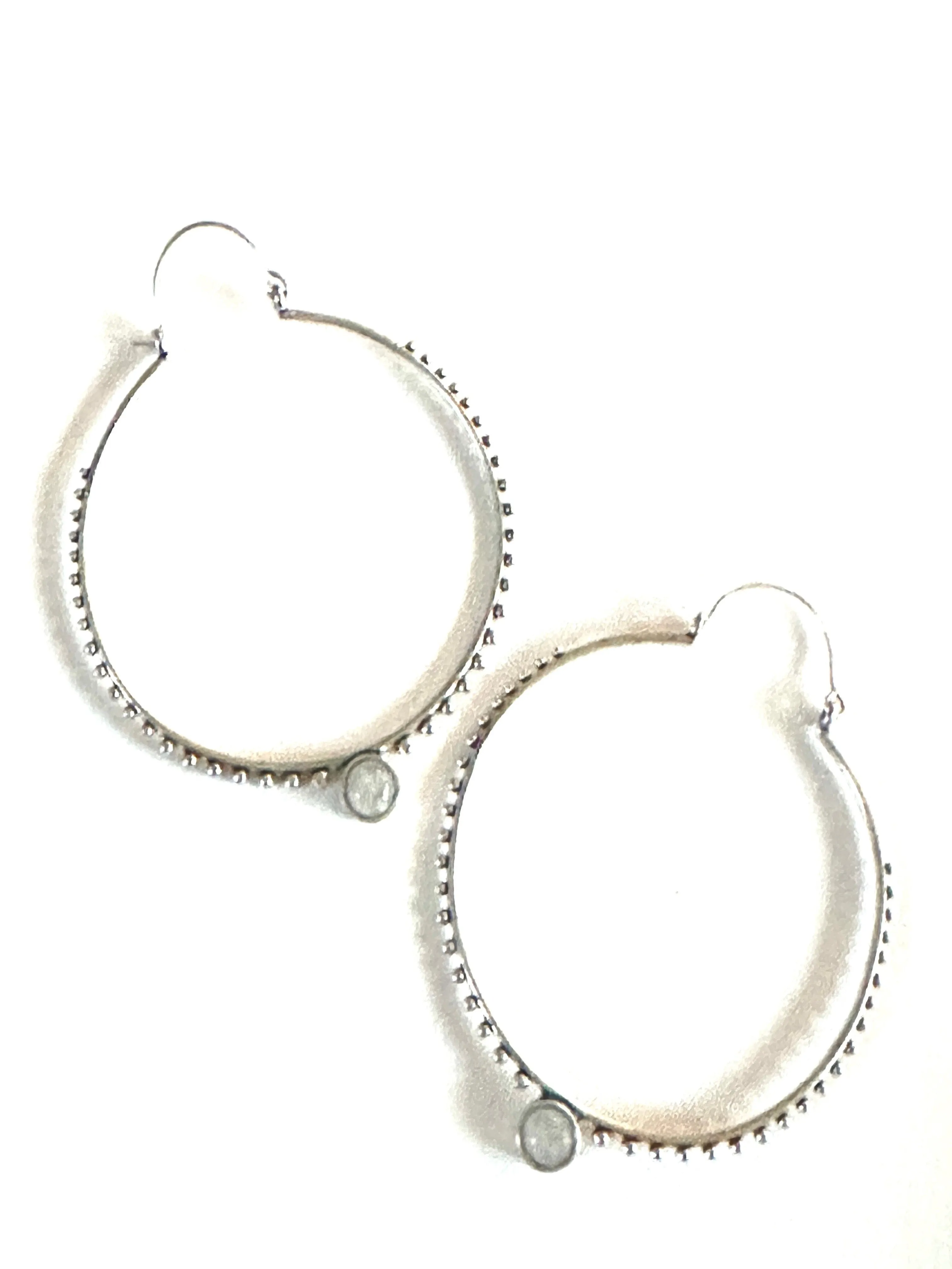 Kasi Moonstone Silver Hoop