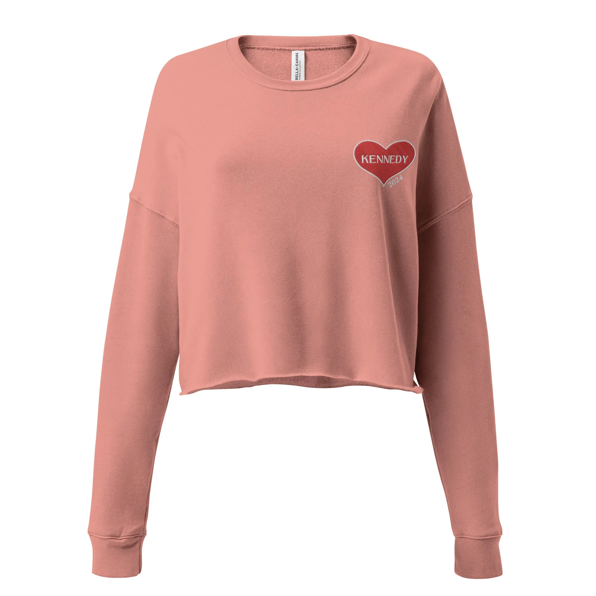 Kennedy Embroidered Heart Crop Crewneck Sweatshirt