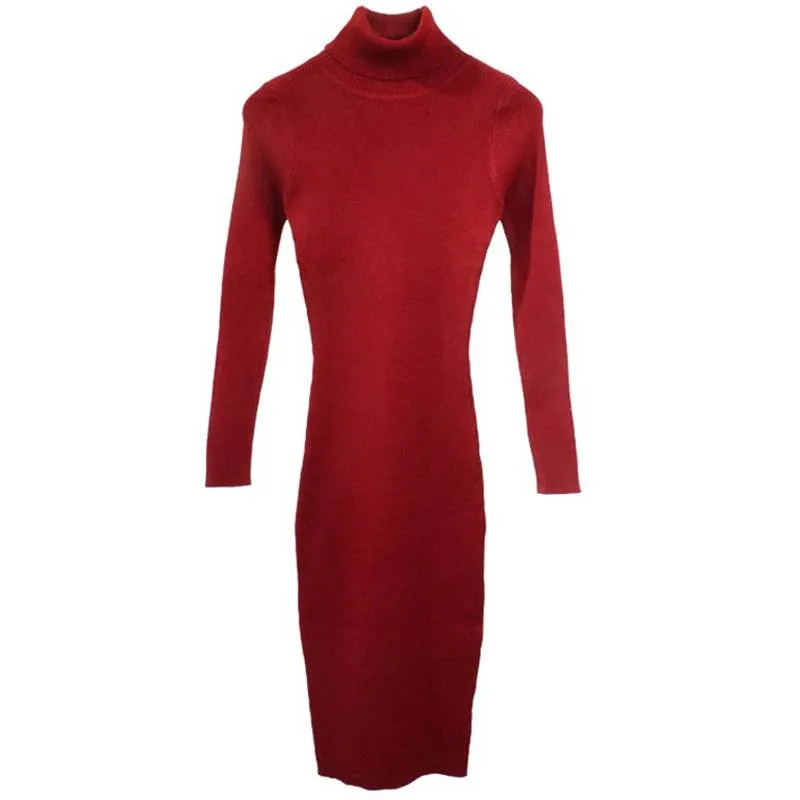 Knitted Turtleneck Dress