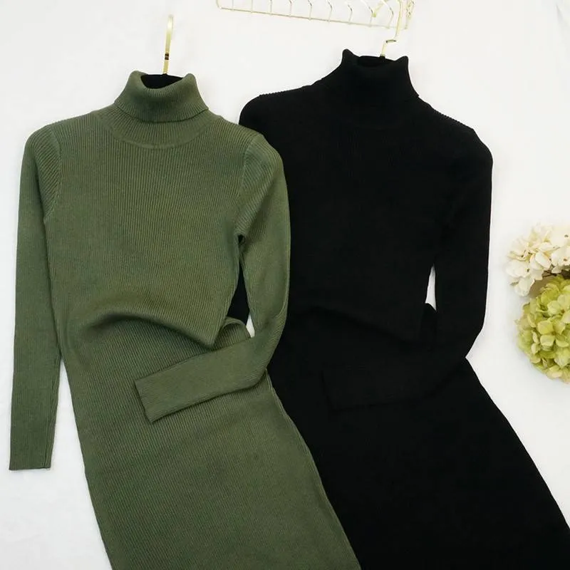 Knitted Turtleneck Dress