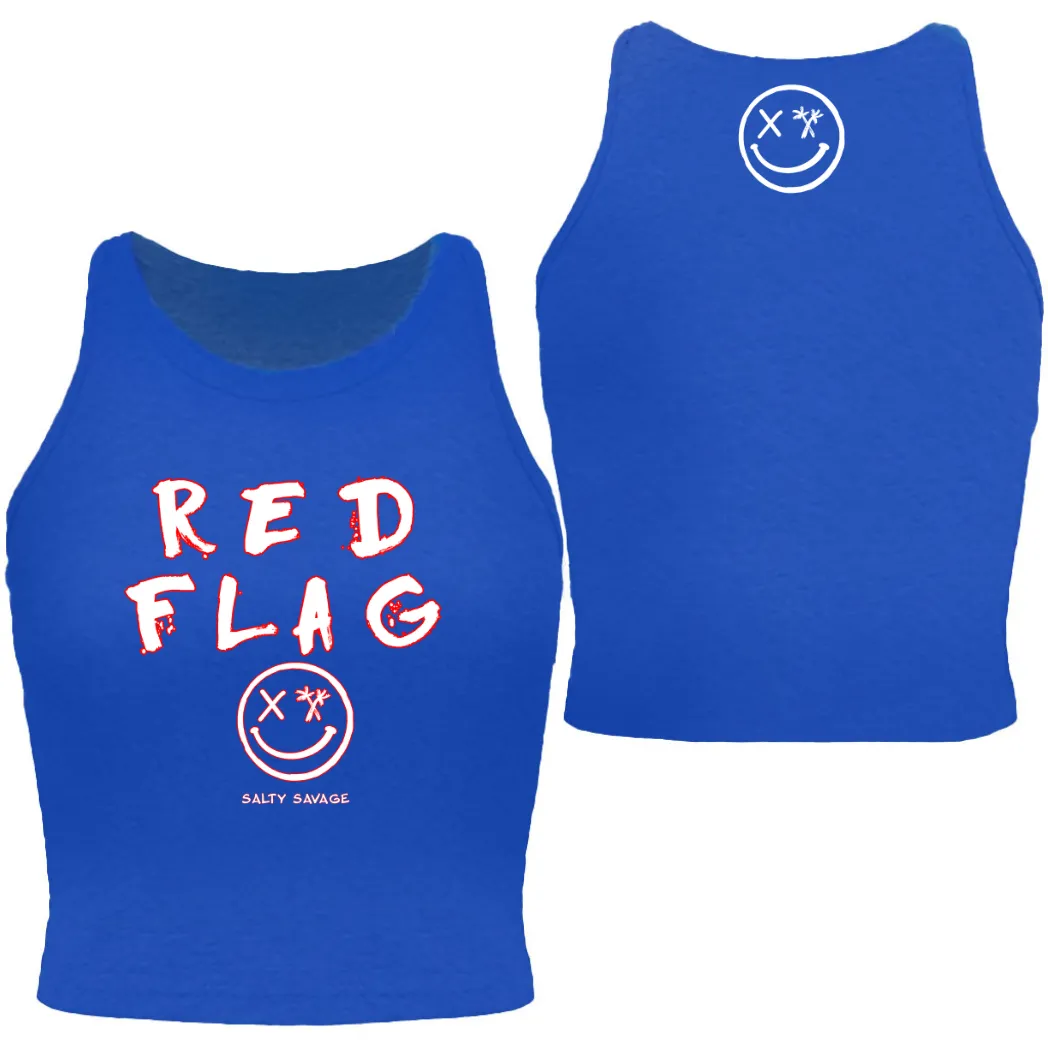 Ladies "RED FLAG" High Neck Crop Tank