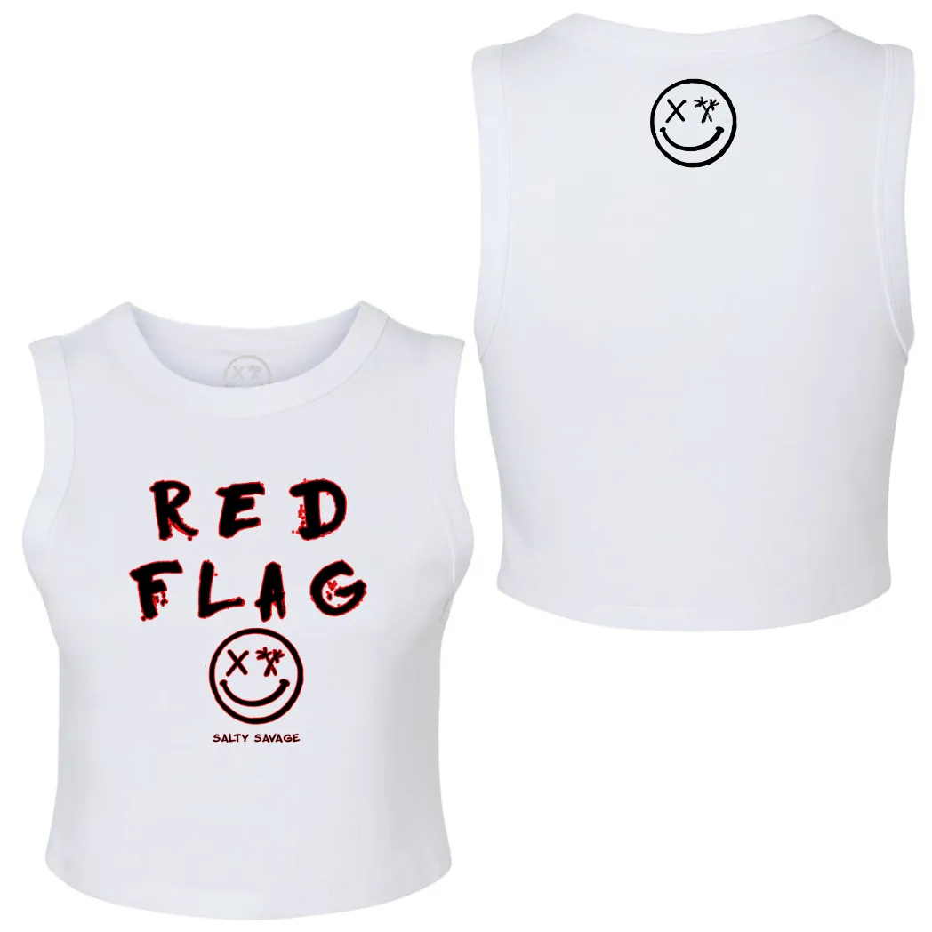 Ladies "RED FLAG" High Neck Crop Tank