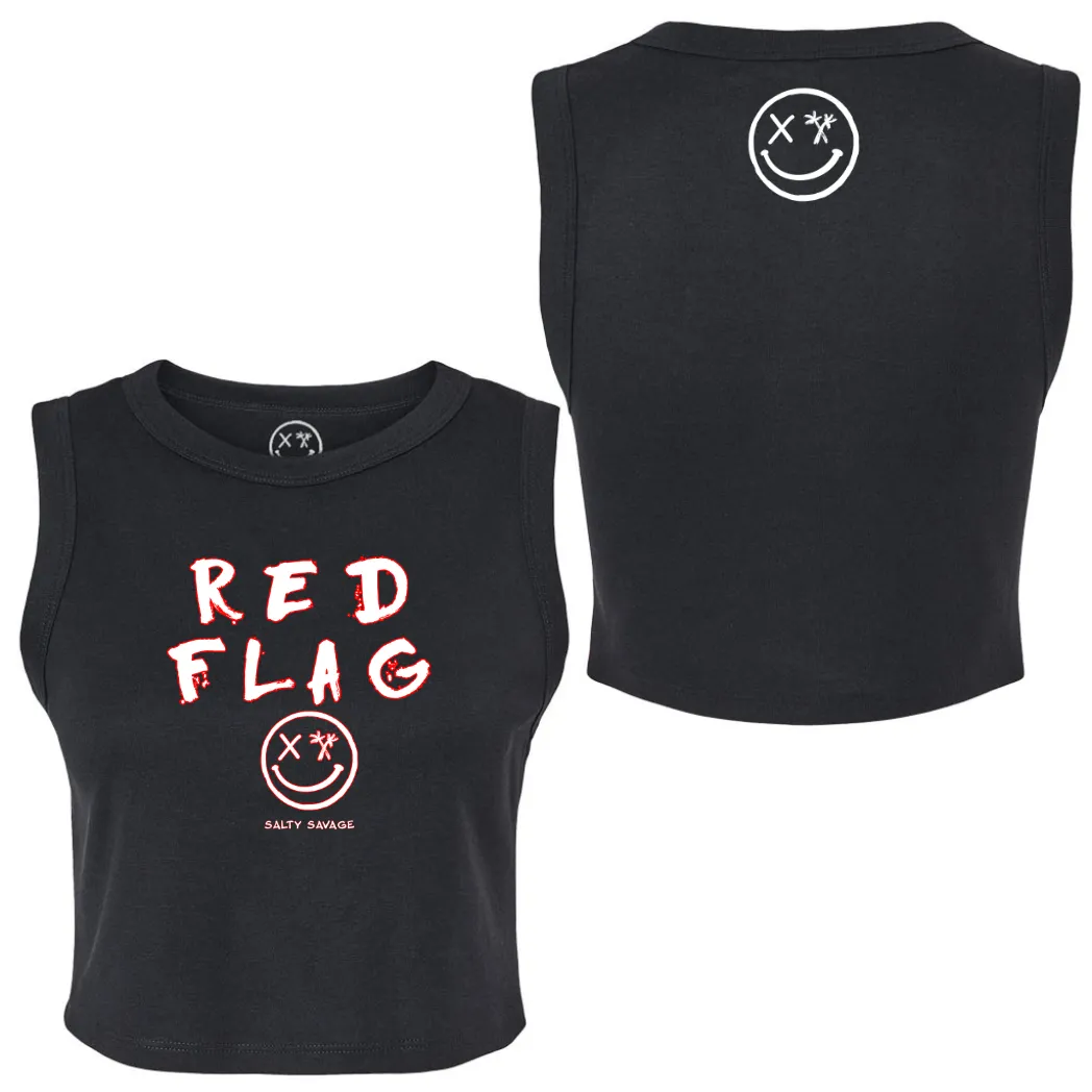 Ladies "RED FLAG" High Neck Crop Tank