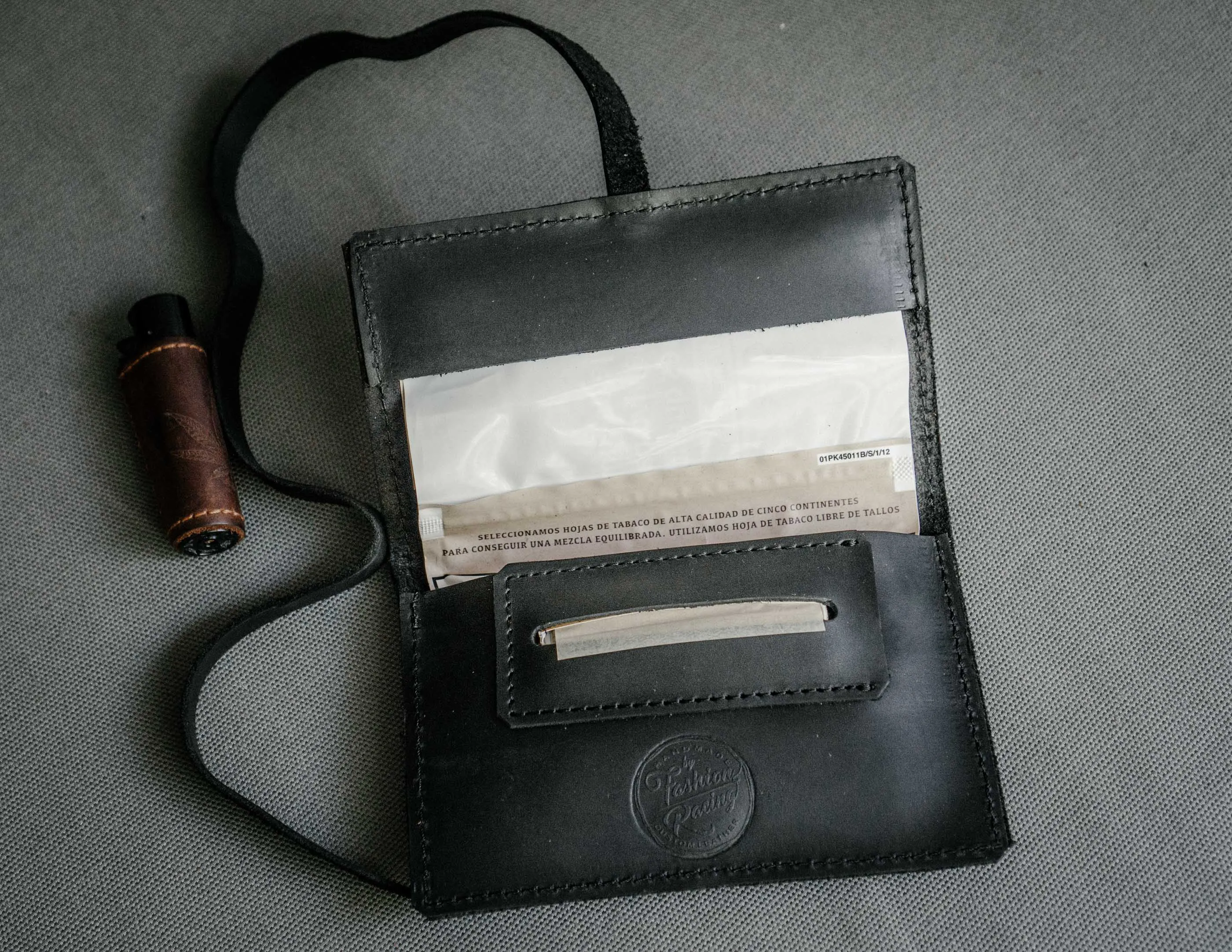 Leather Tobacco Pouch | Tobacco Joke in Brown Leather, HandCrafted