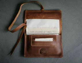 Leather Tobacco Pouch | Tobacco Joke in Brown Leather, HandCrafted