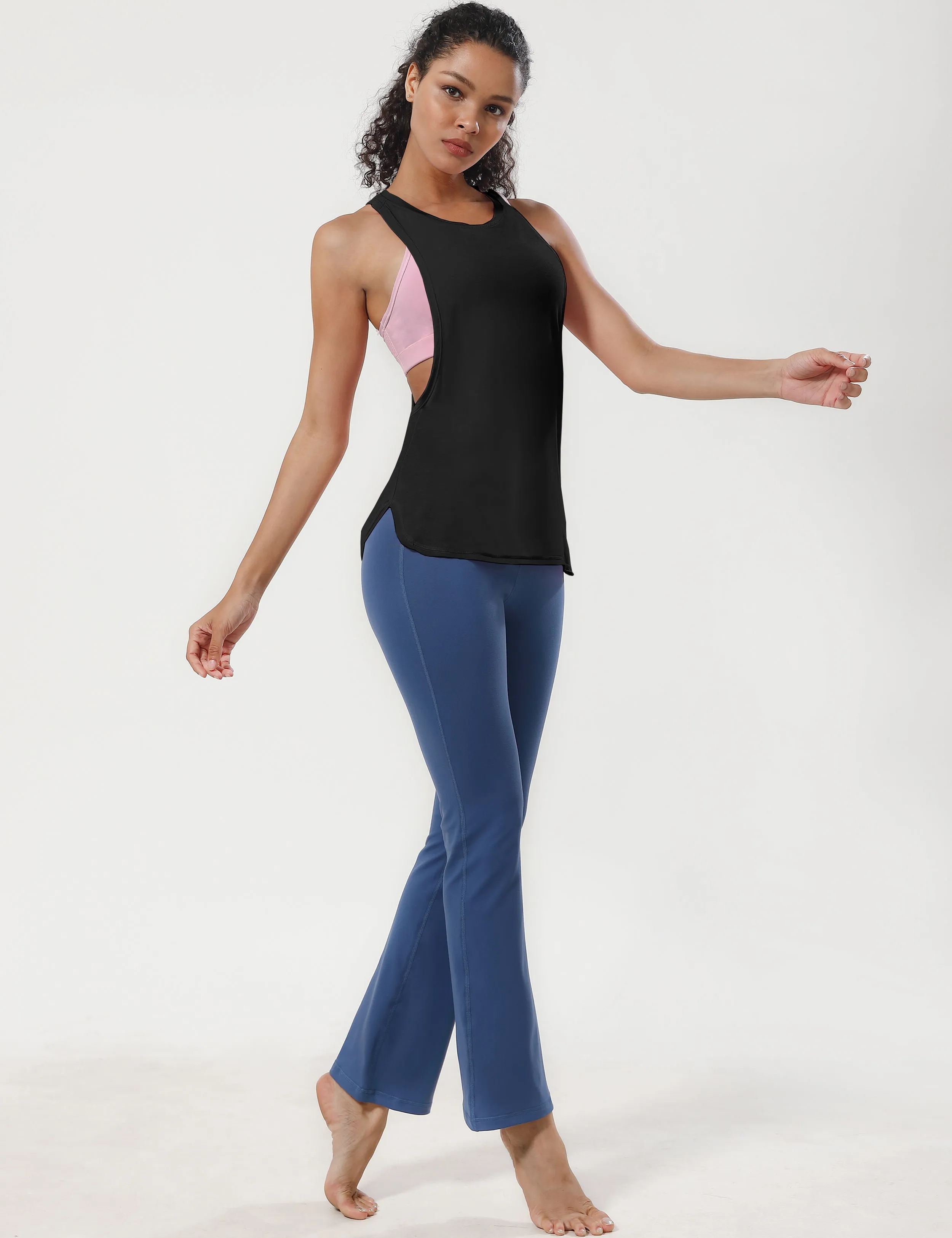 Low Cut Loose Fit Tank Top black ins_yogastudio