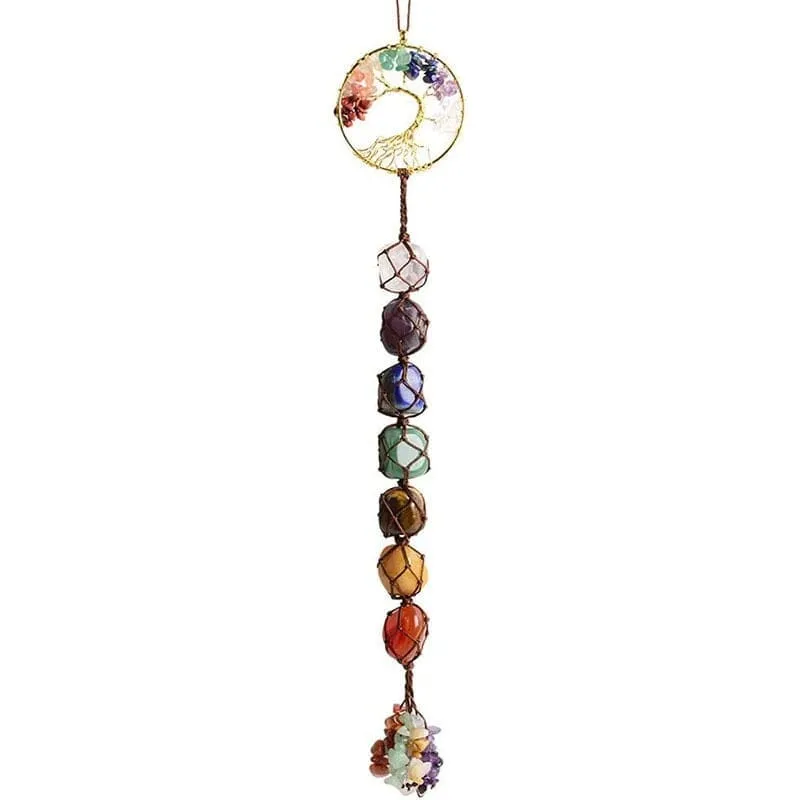 Lucky Tree of Life 7 Crystals Healing Chakra Wall Ornament