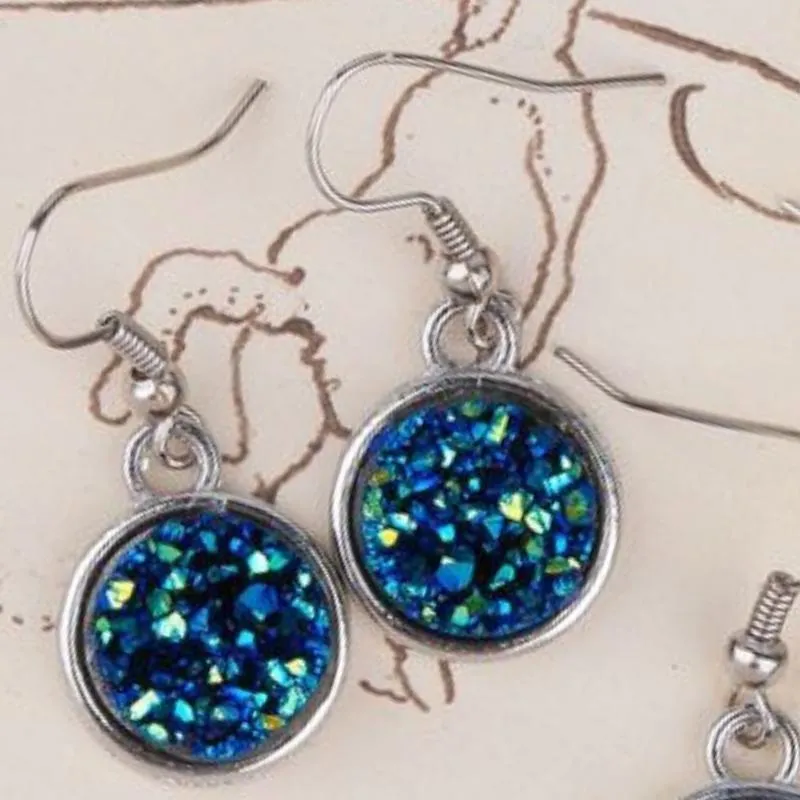 Mermaid Shimmers Blue Gem Earrings