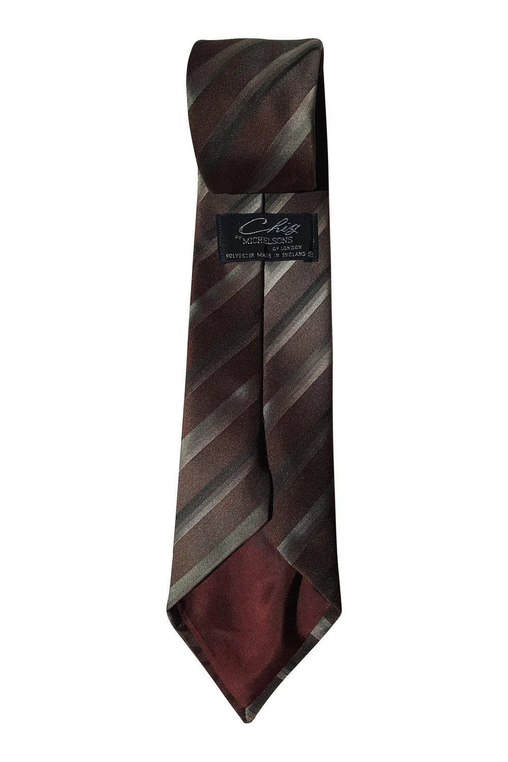 MICHELSONS OF LONDON Vintage Brown Striped Tie (59)