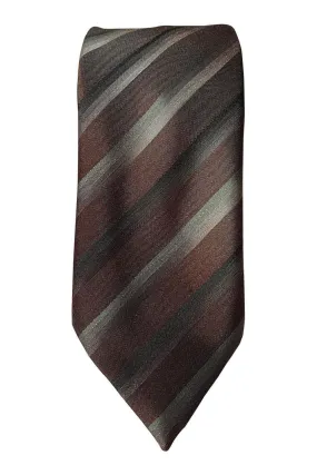 MICHELSONS OF LONDON Vintage Brown Striped Tie (59)