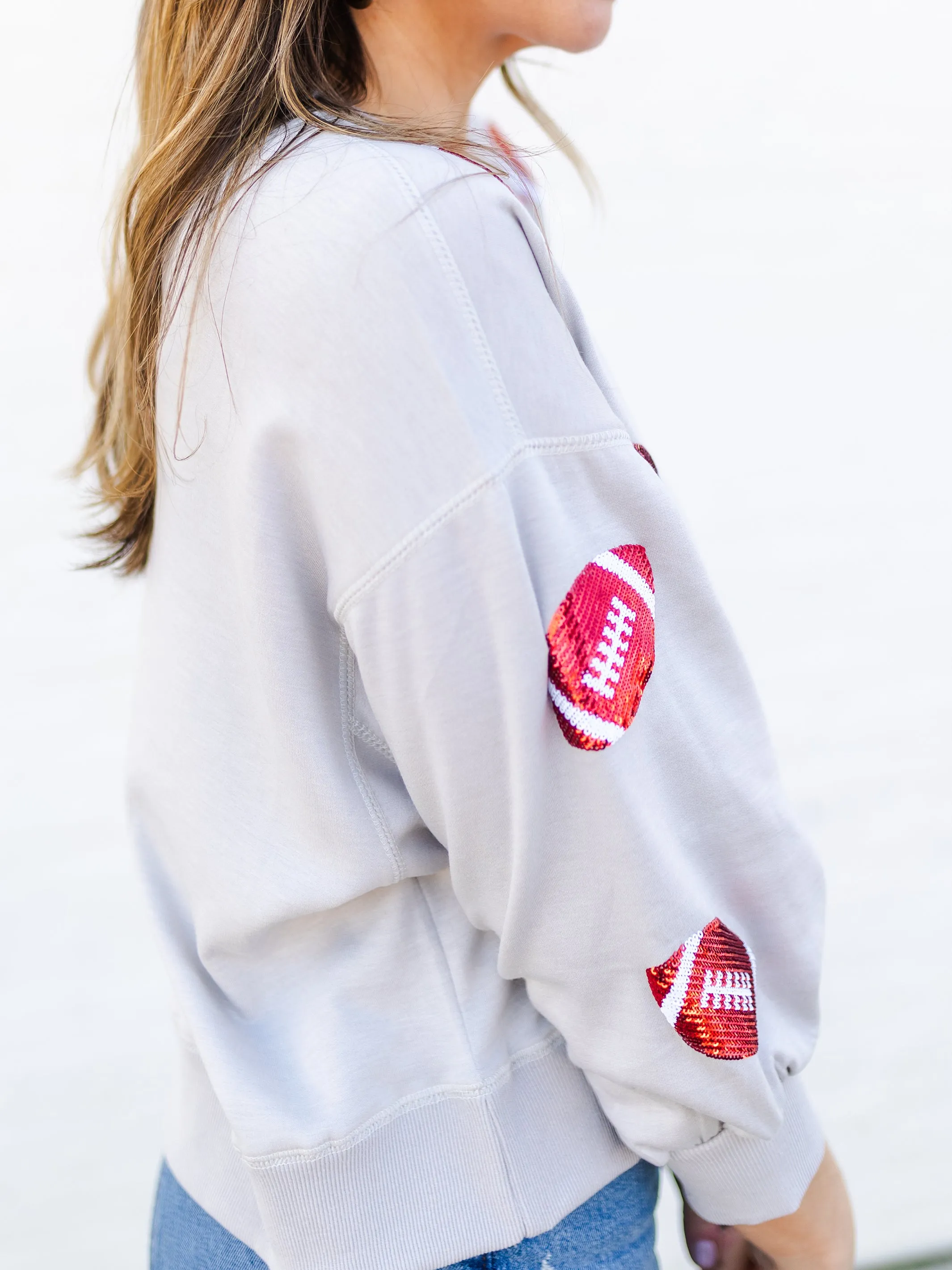 Millie Sweatshirt | Footballs Crimson   White