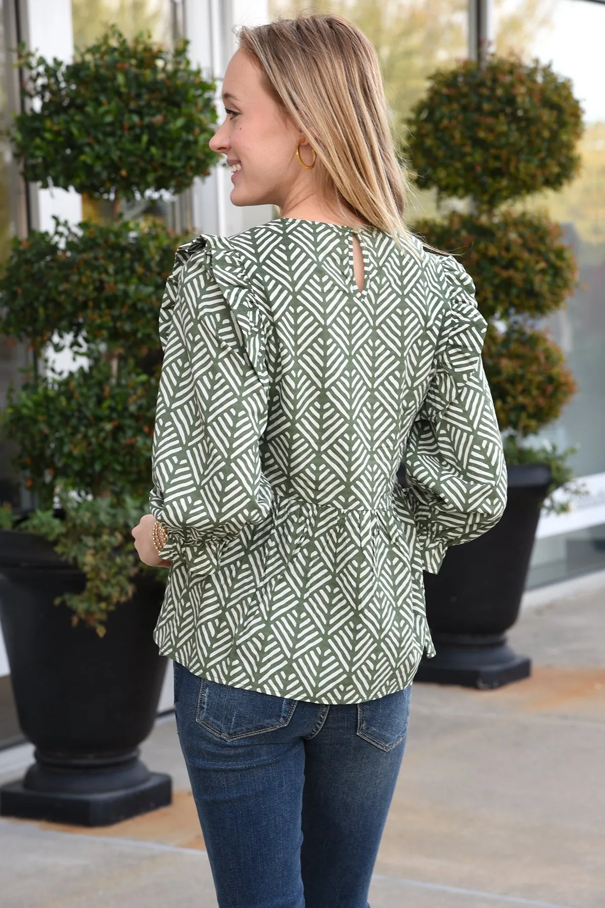 MILLS TOP -OLIVE