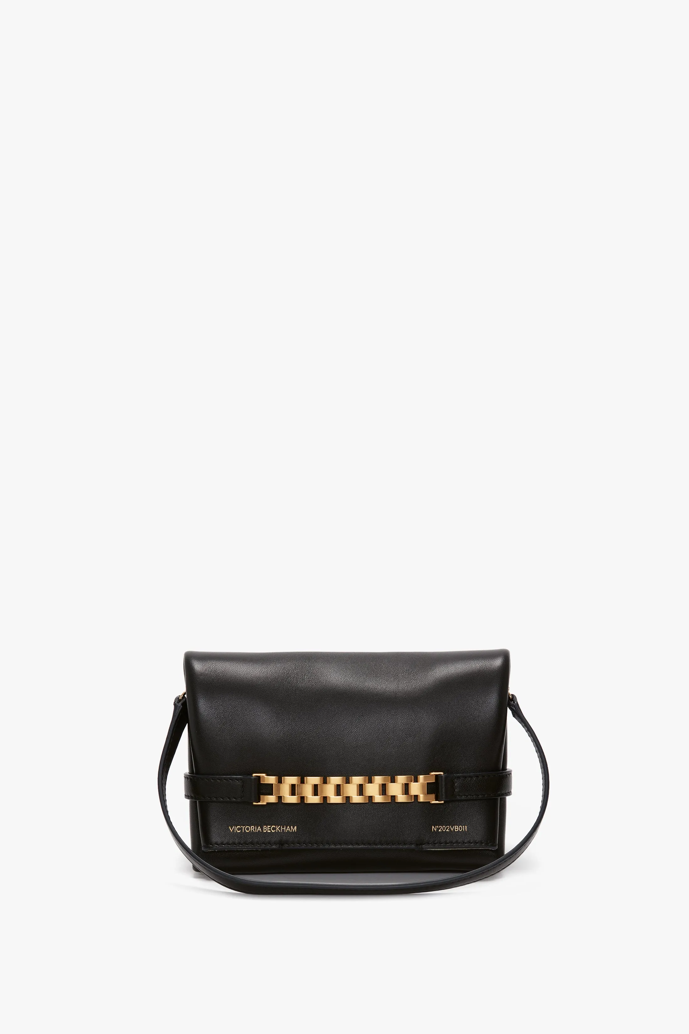 Mini Chain Pouch In Black Leather