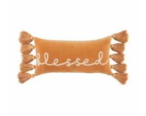 Mudpie Orange Blessed Lumbar Pillow