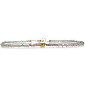 Multicolored Sapphire and 18k Beaded Bracelet