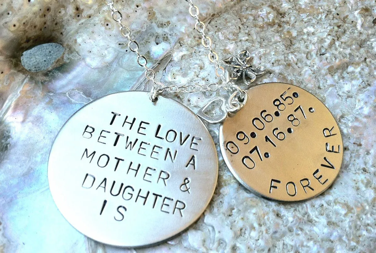 necklace, personalized necklace,gifts for her,Mother Daughter Necklace, mom, Daughter Necklace, the love between a mother and daughter