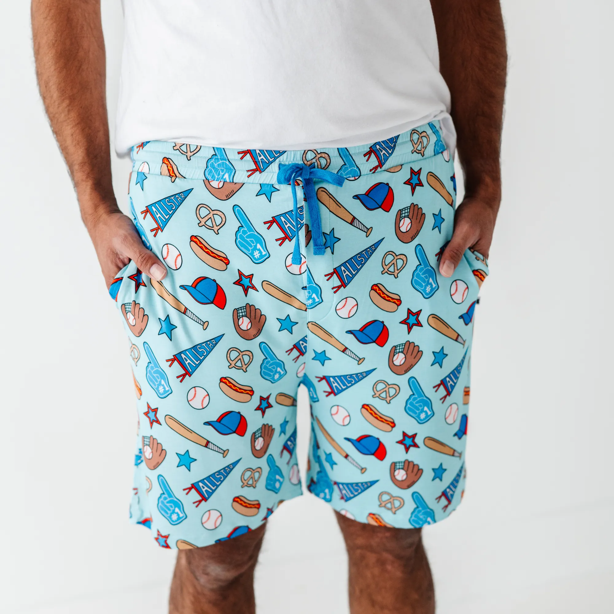 No Place Like Home Blue Baseball Mens Lounge Shorts