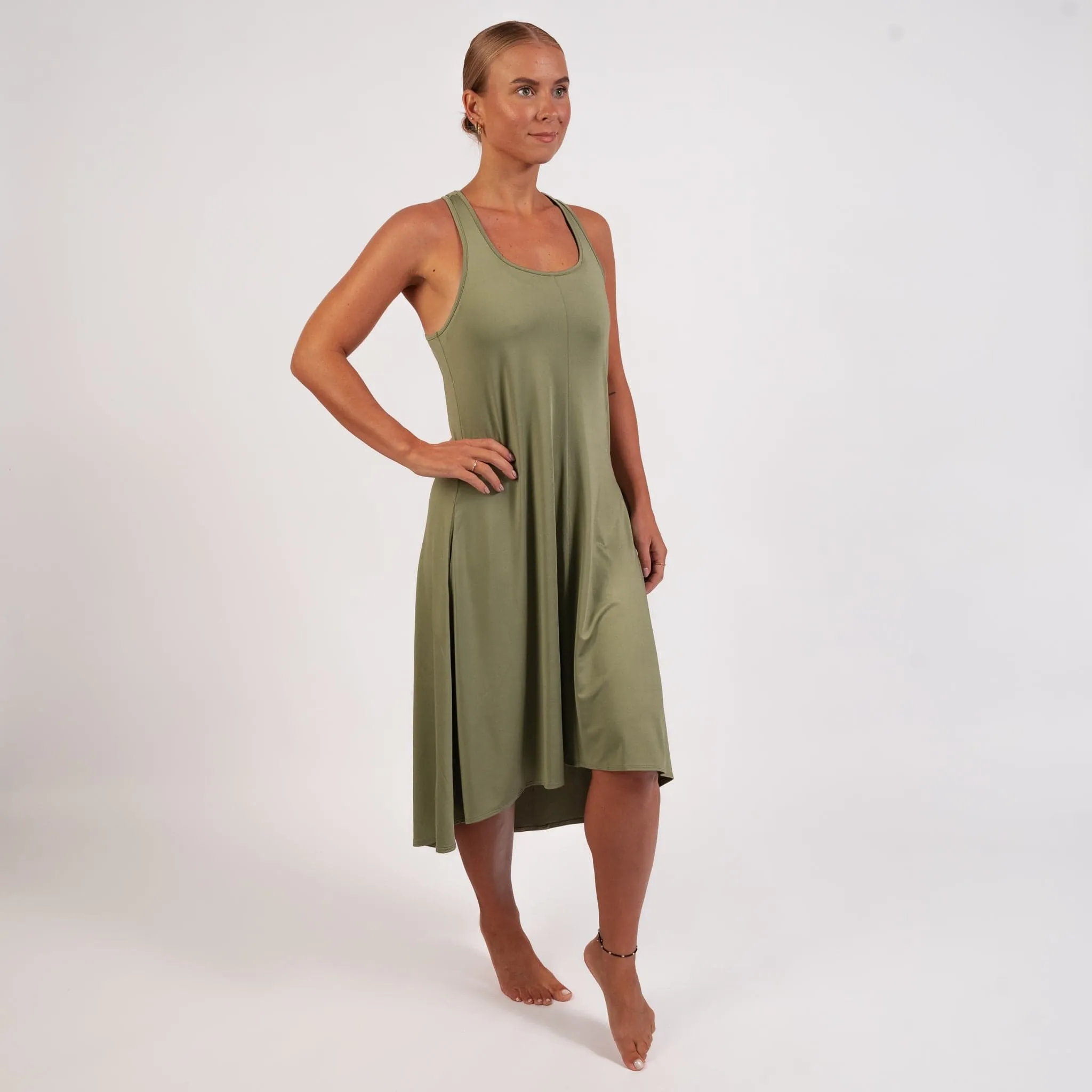 Olive Flowy Dress