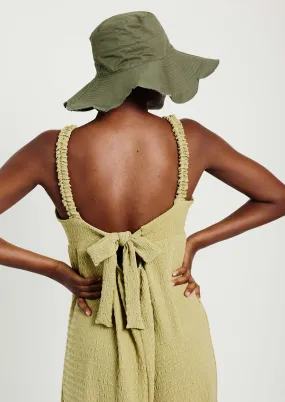 Olive Green Flower Hat