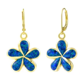 Opal Plumeria Lever Back Earrings