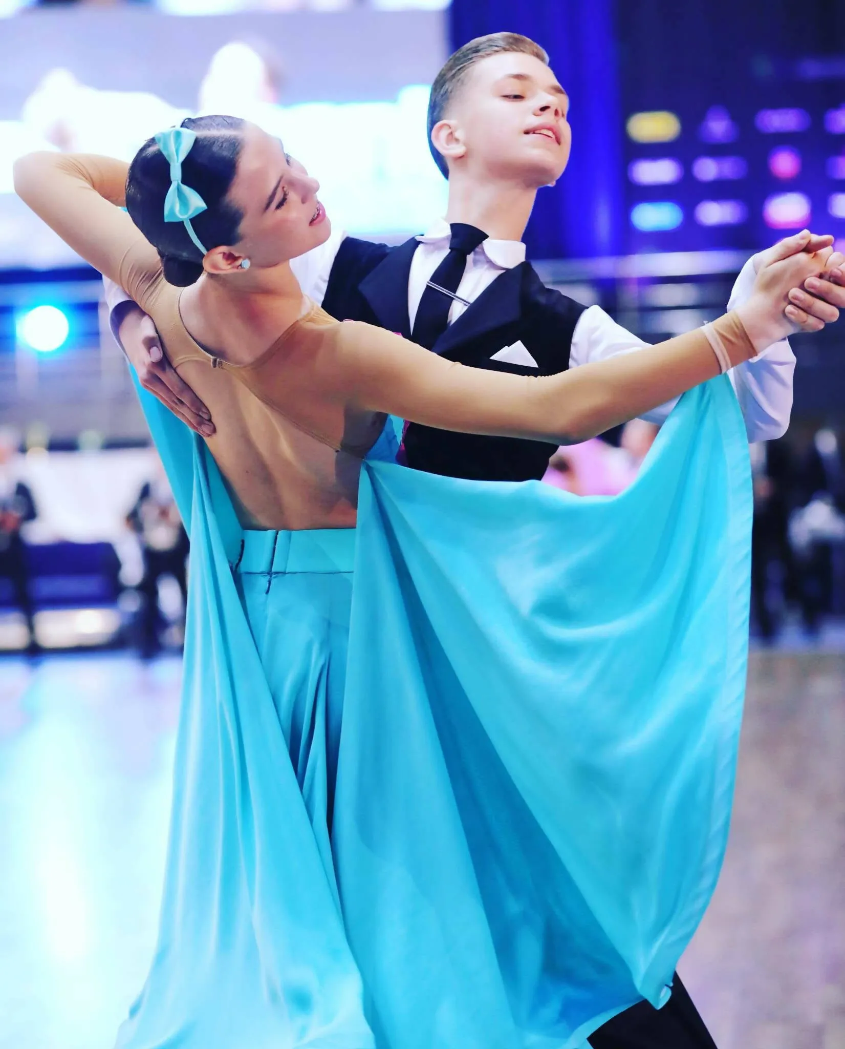 Outstanding Blue Junior Ballroom & Latin Dress