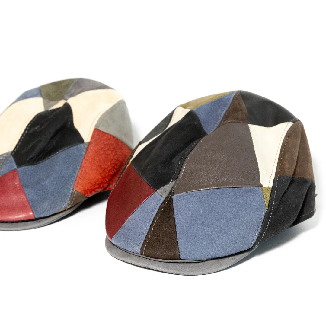 Patch Leather Flat Cap-IT204