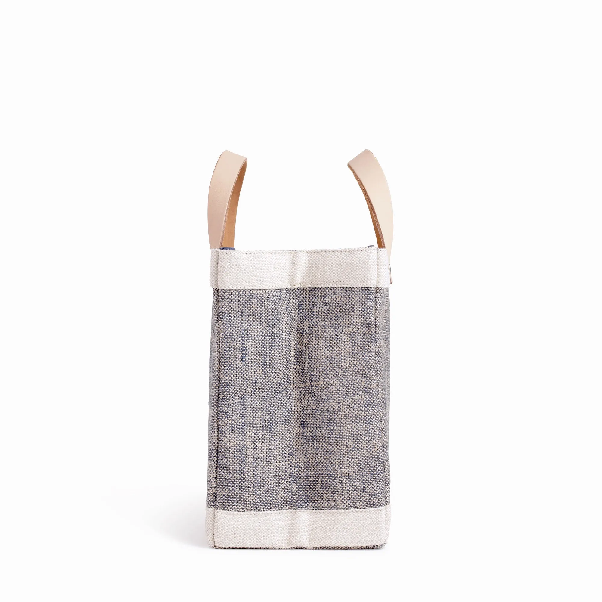 Petite Market Bag in Chambray with Monogram