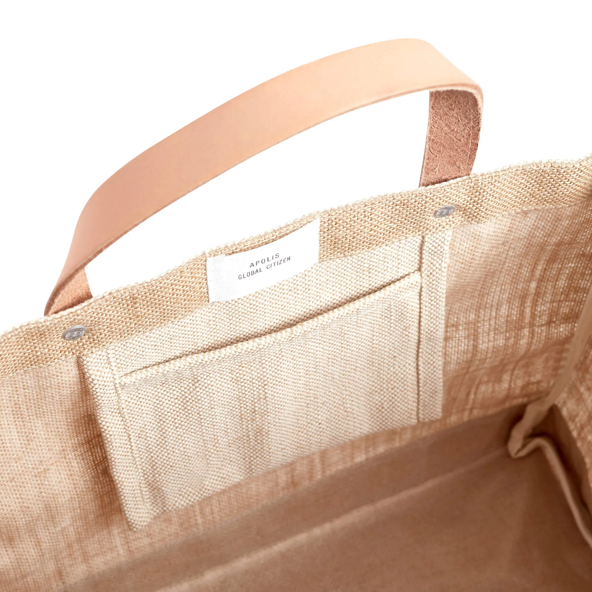 Petite Market Bag in Natural with “CLEAN”