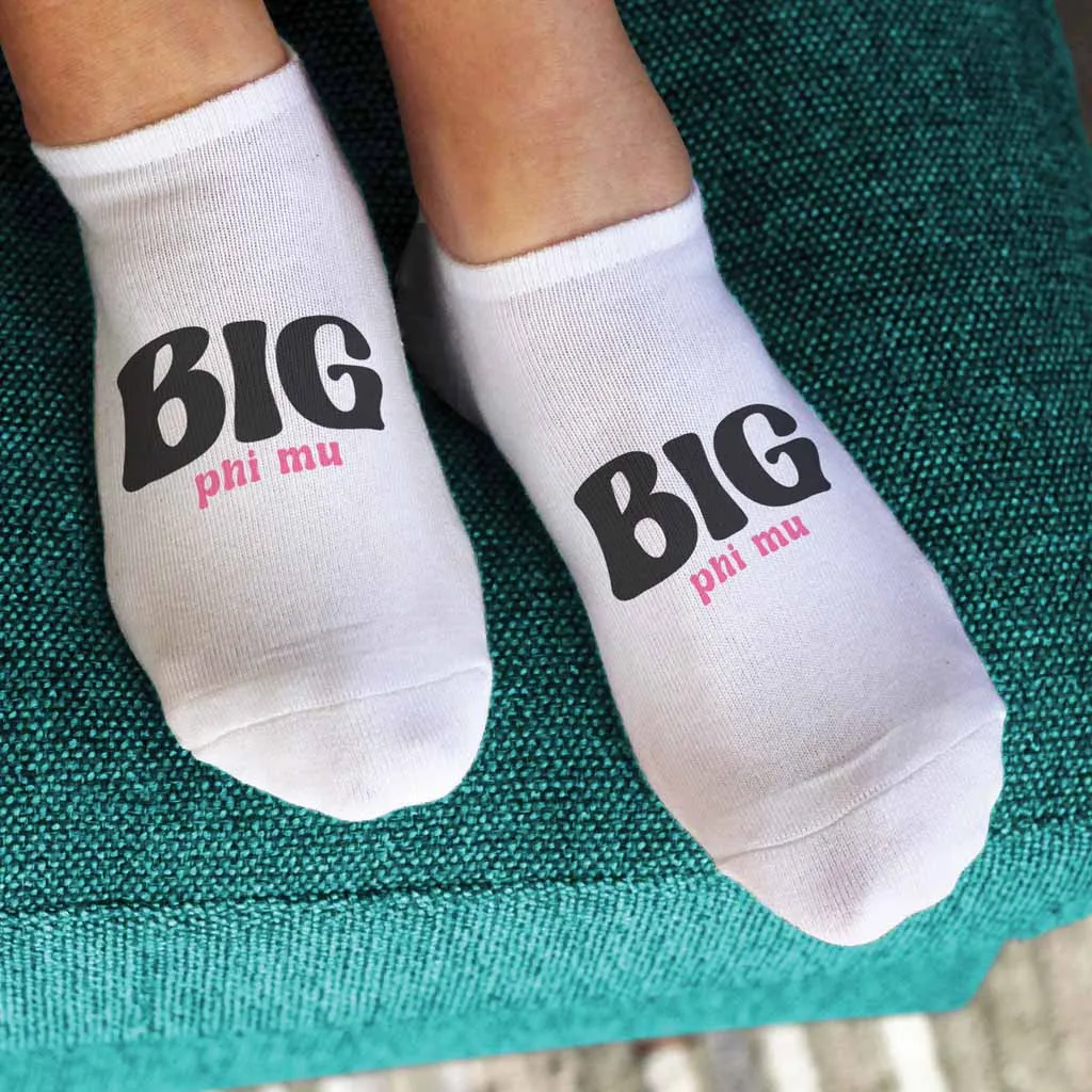 Phi Mu No Show Socks for Bigs and Littles