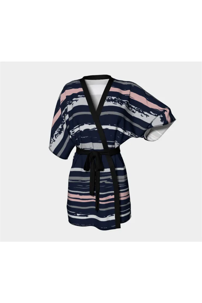 Pink Streak Kimono Robe