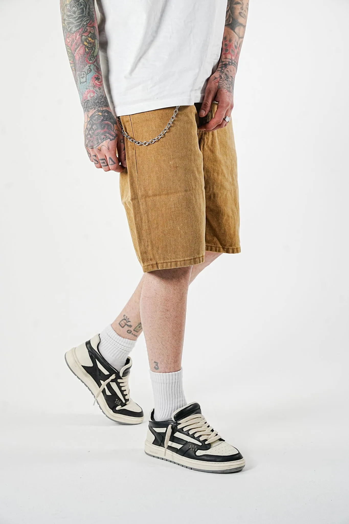 Premium Basic Brown Denim Shorts