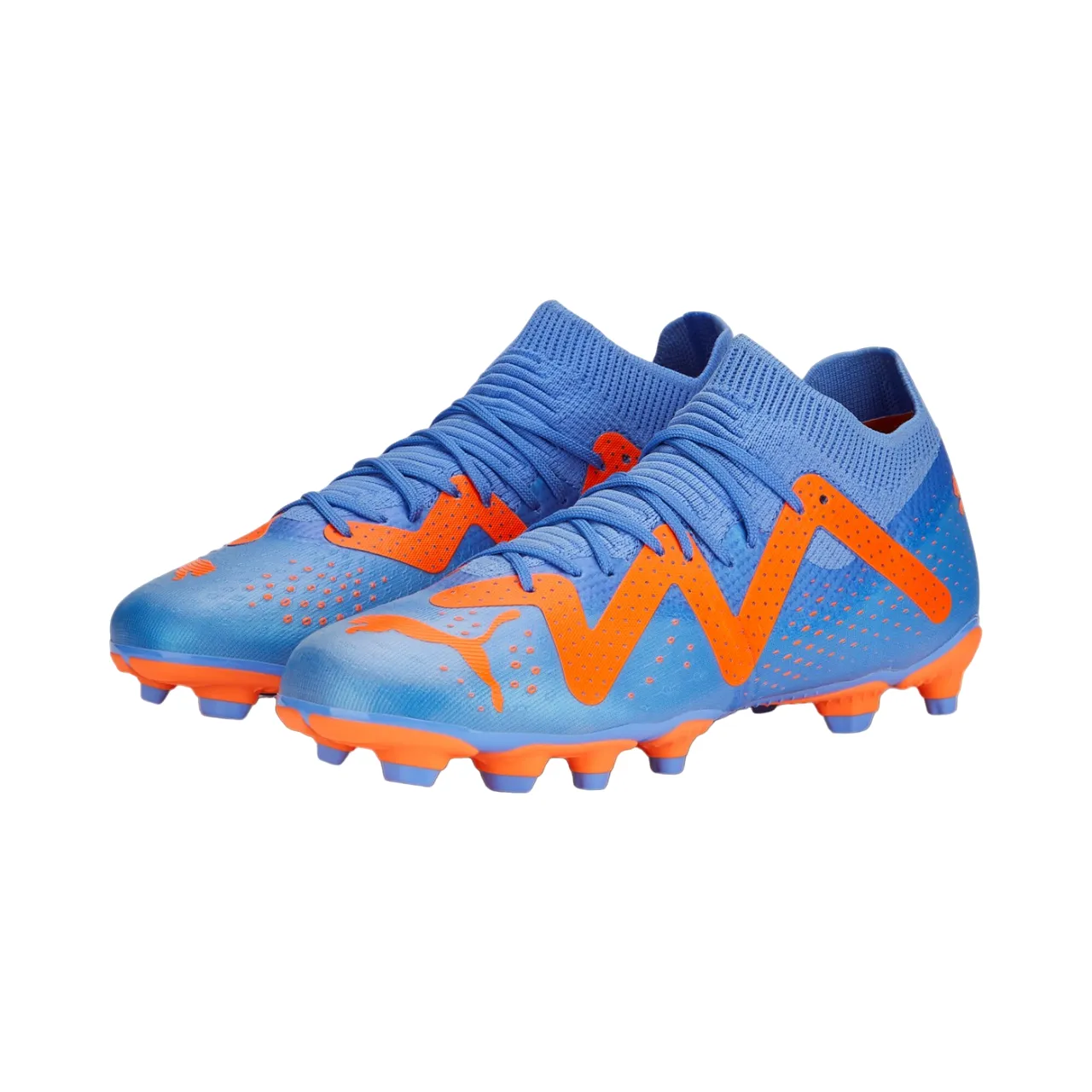 Puma Future Match FG/AG boys' football boot 107195-01 blue glimmer-white-ultra orange