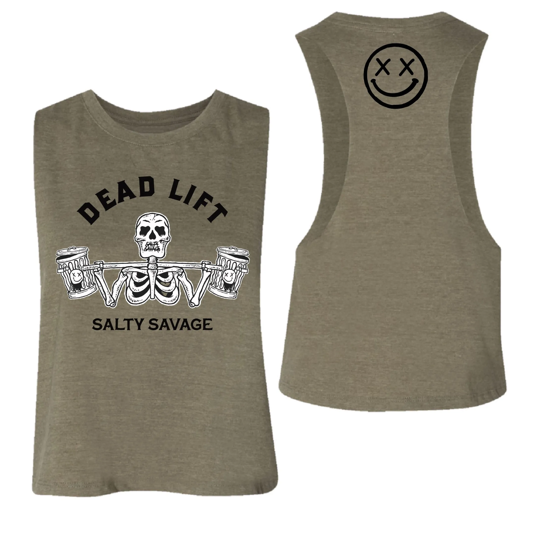 Salty Savage Ladies "Dead Lift" Flowy Crop Tank