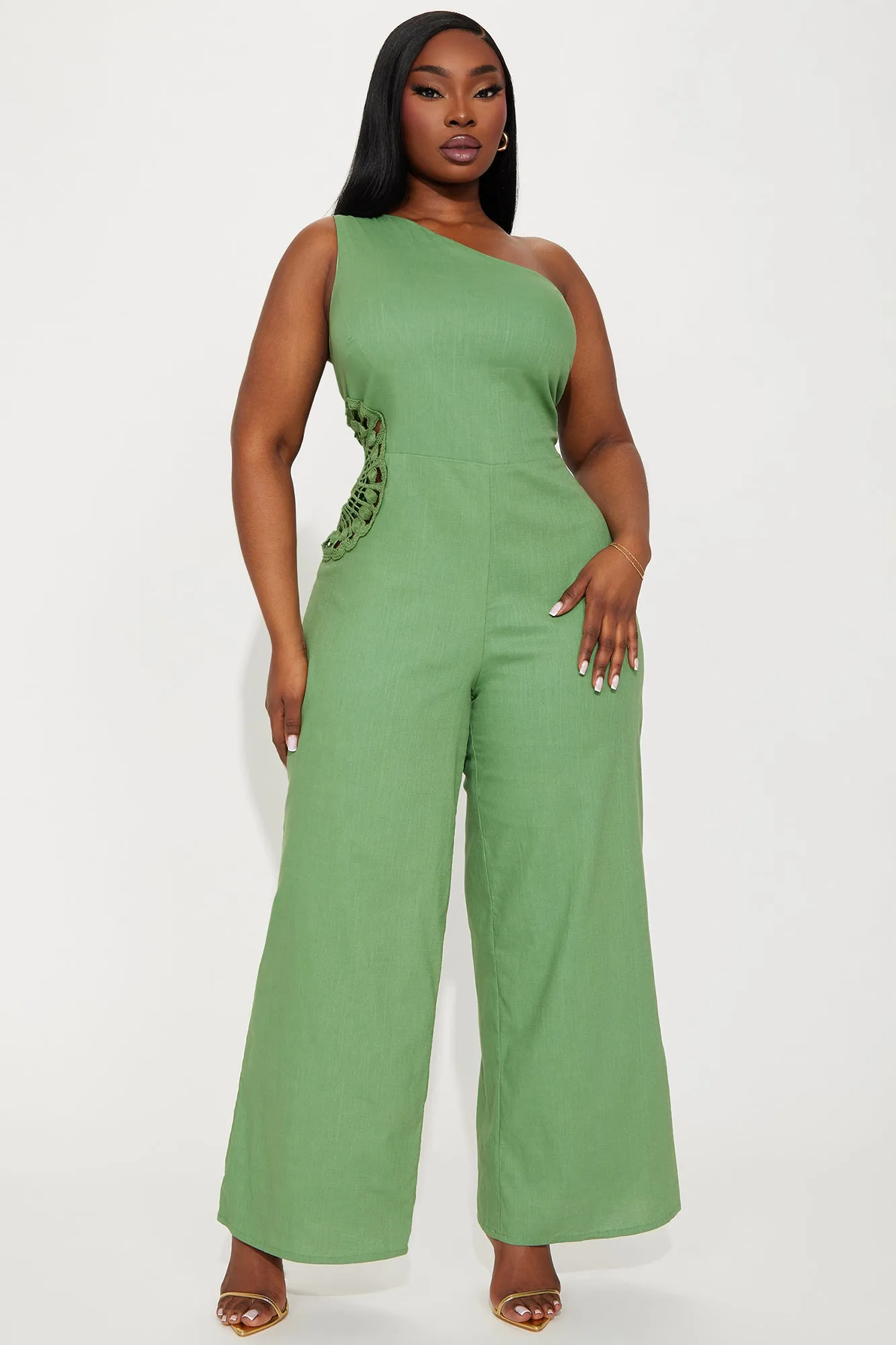 Seaside Linen Jumpsuit - Olive