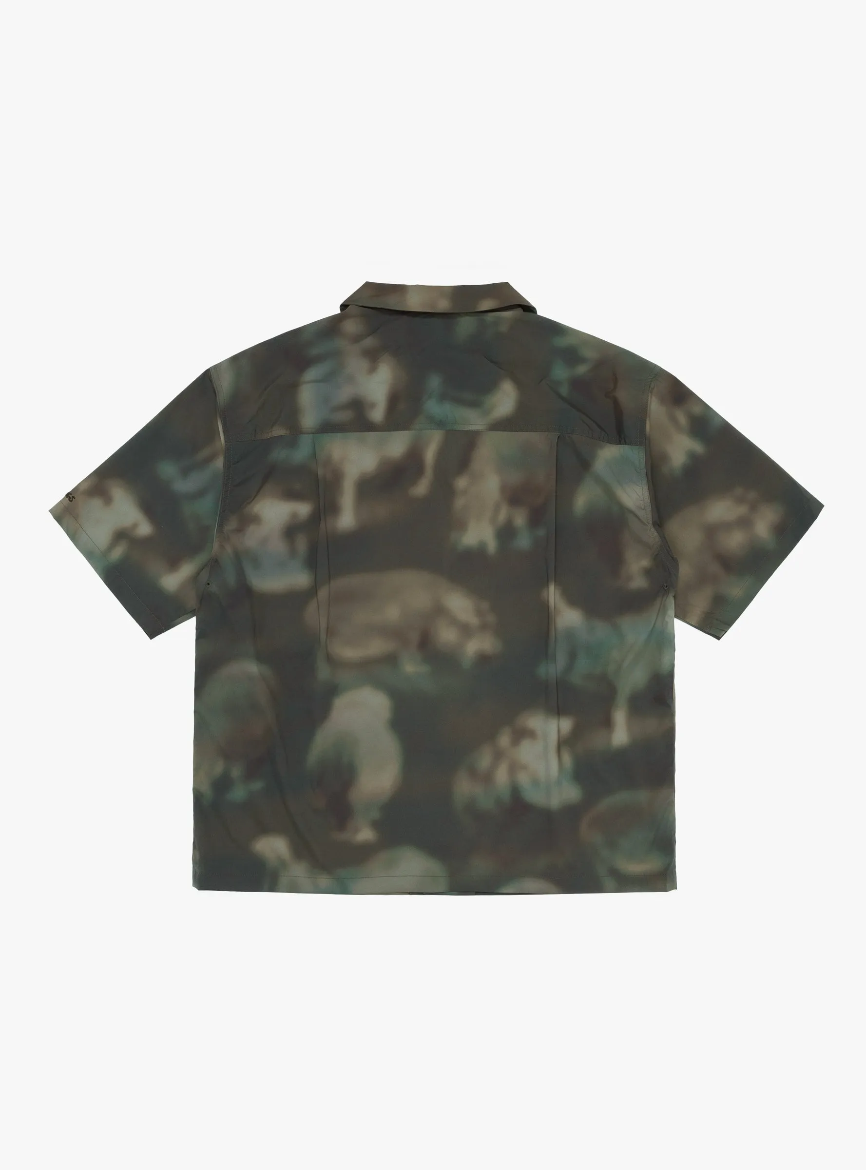 Short Sleeve Camp Shirt Nature Mosaic Olive