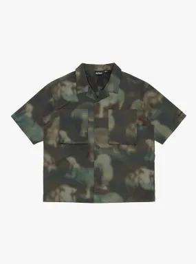 Short Sleeve Camp Shirt Nature Mosaic Olive