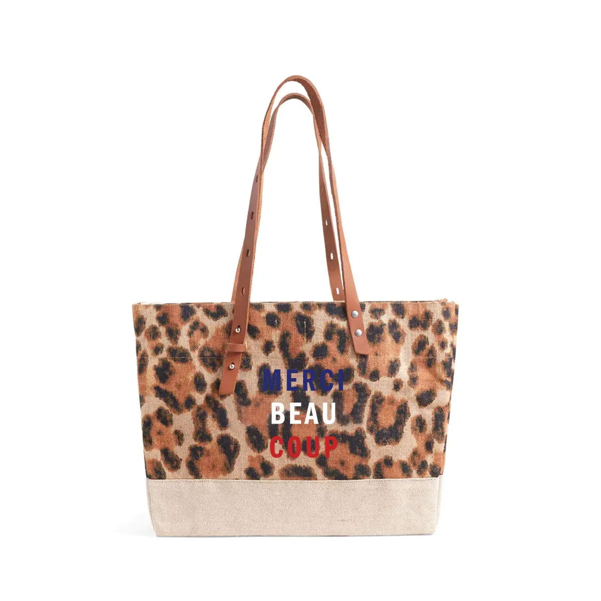 Shoulder Market Bag in Cheetah for Clare V. “Merci Beau Coup”