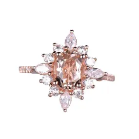 Snowflake Shaped Rose Gold Ring