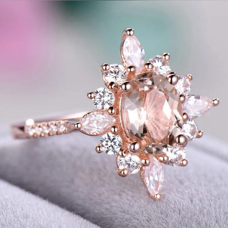 Snowflake Shaped Rose Gold Ring