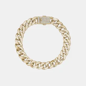 Solid Miami Cuban Link Bracelet with Diamond Box Lock