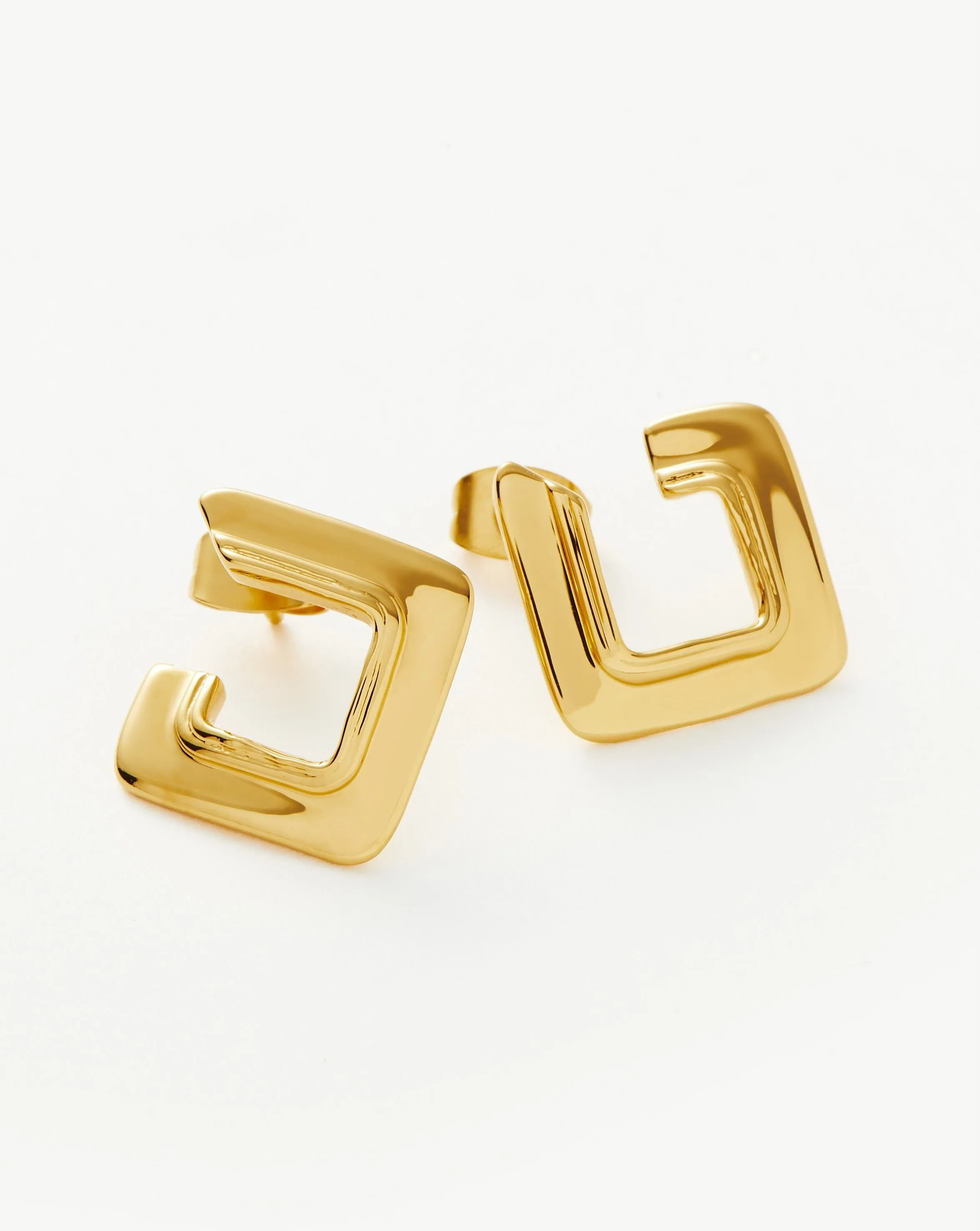 Squared Open Stud Earrings