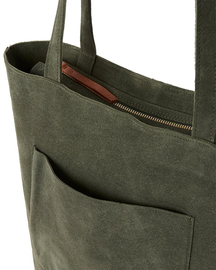 SUEDE EVERYDAY TOTE - OLIVE