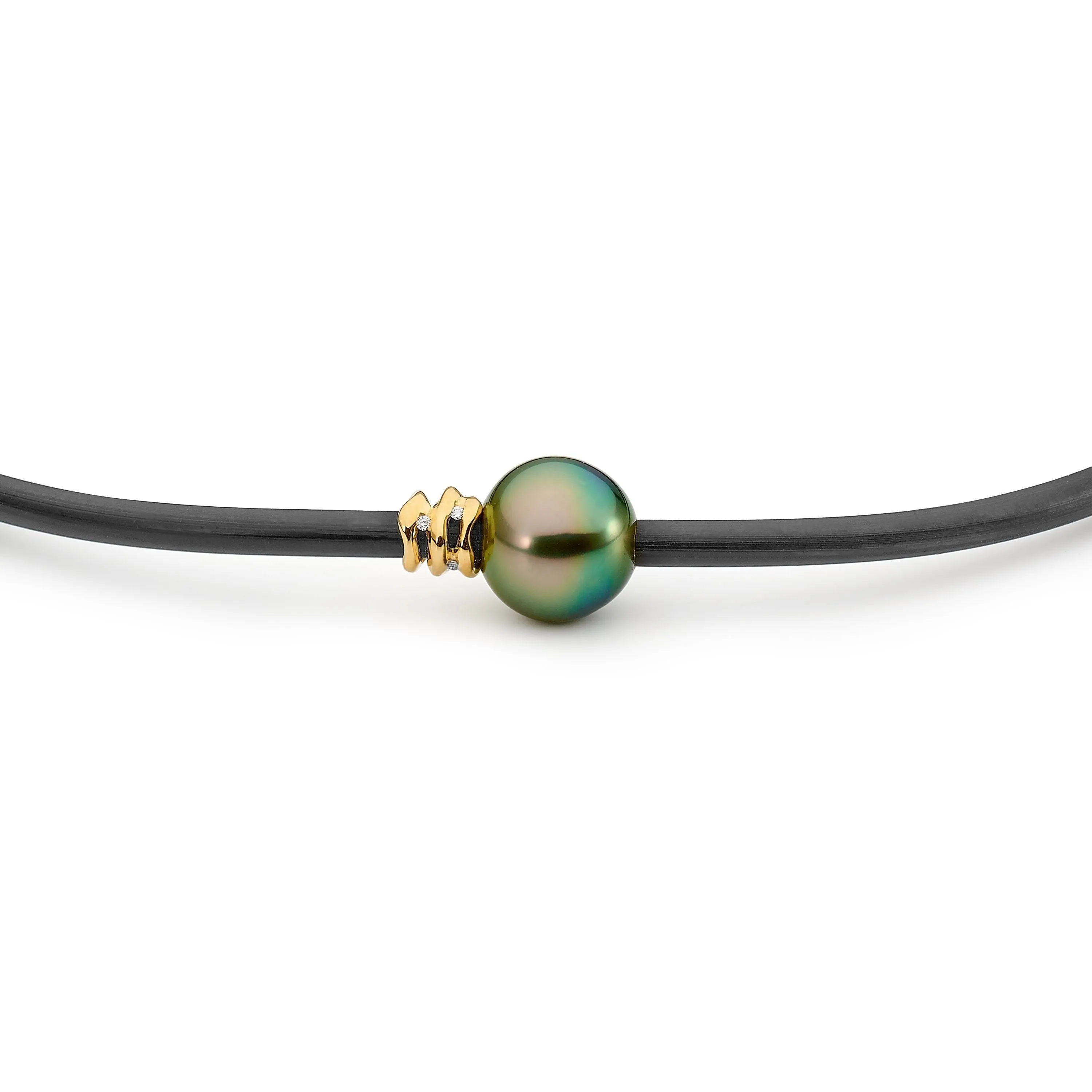 Tahitian Pearl Yellow Gold Spacer Necklet