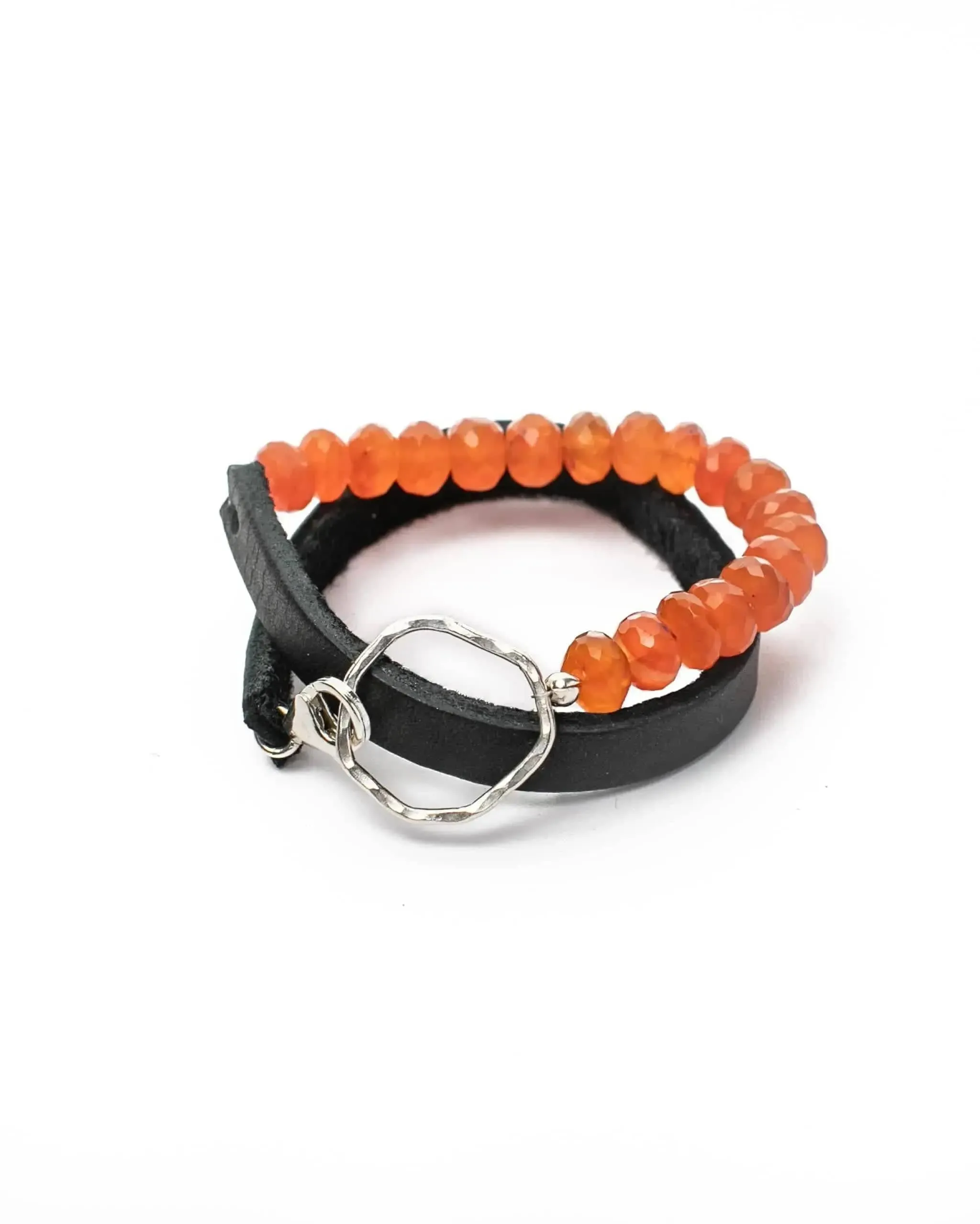 Teggin Leather and Gemstone Wrap Bracelet